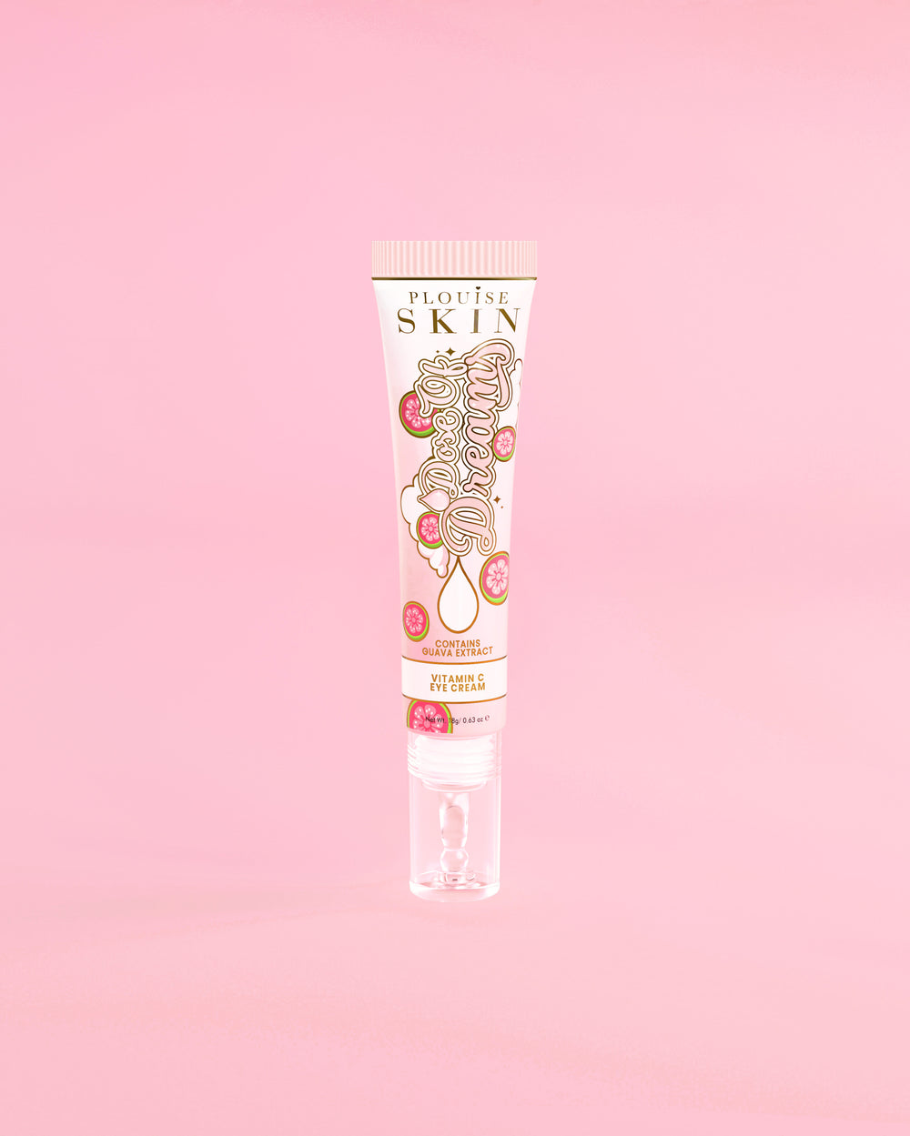 Tube of P. Louise Dose Of Dreams Βιταμίνη C Brightening Eye Cream σε ροζ φόντο