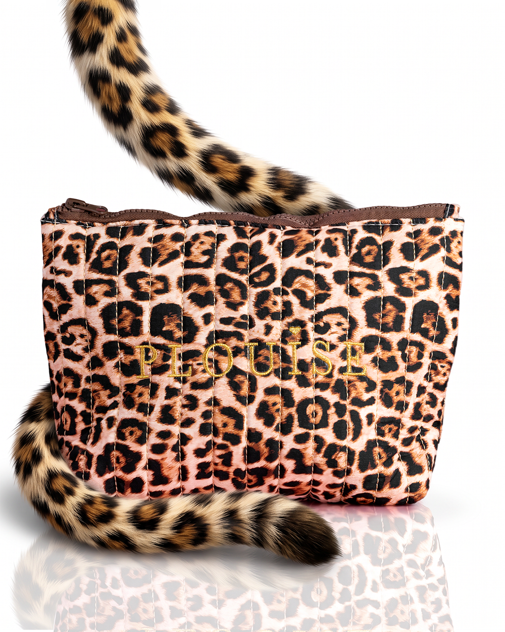 Cheetah Soft Savage Leopard Print Κεντημένη τσάντα μακιγιάζ
