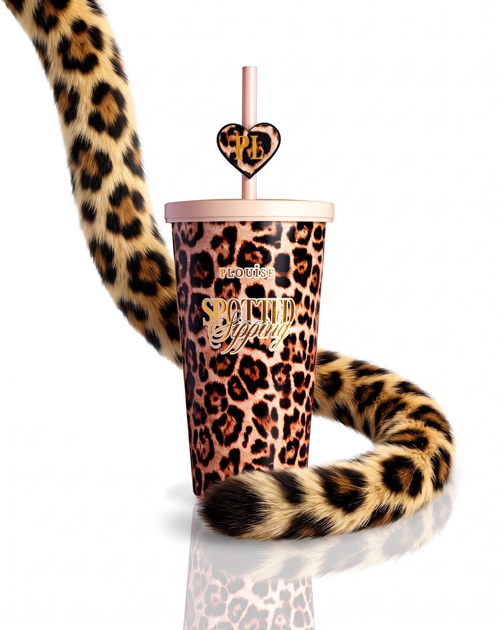 Cheetah Spotted Sipping Cup 600ml από ανοξείδωτο ατσάλι