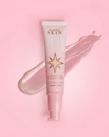P.Louise 11:11 Elixir Iridescent Pink Liquid Highlighter Swatch λουκουμιού